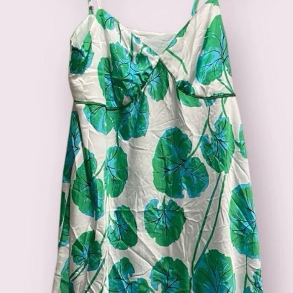 Diane Von Furstenberg for Target Green/White Floral Spaghetti Strap Dress 2XL - Picture 3 of 8